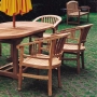 set 170 -- 47 x 47-71 inch round extension table x-thick wood (tb f-a014) with captains armchairs (ch-044) & willow bench (ch-006 a)